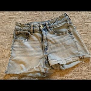 High Rise Mini Light Wash American Eagle Shorts